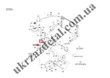 Изображение Патрубок печки отводящий Ланос 1,5-1,6. KAP  96304316