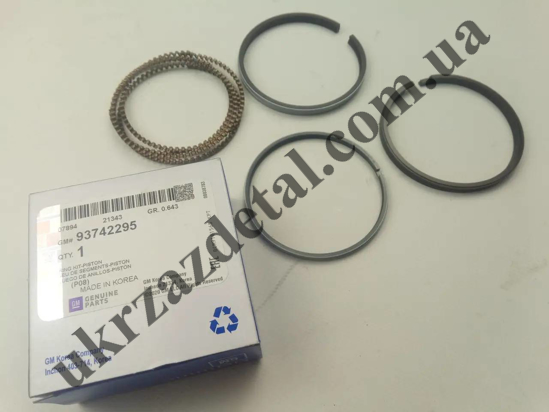 Изображение Кільця поршневі +0.50 Ланос 1.5 GM 93742295