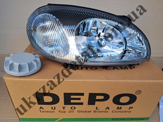  Зображення Фара в сборе передняя правая Сенс, Ланос. DEPO 96304607 